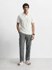 Men's Grey Relaxed Fit Solid Casual Cargo