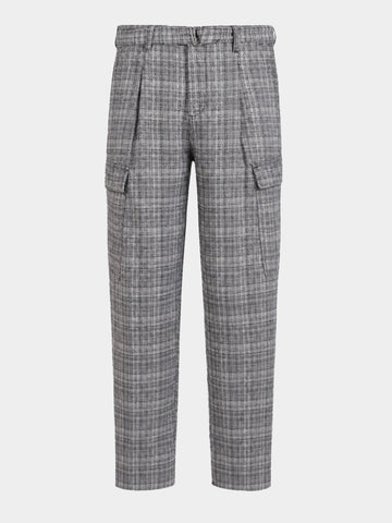 Men's Grey Relaxed Fit Solid Casual Cargo