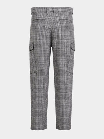 Men's Grey Relaxed Fit Solid Casual Cargo