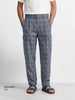 Men's Blue Relaxed Fit Solid Casual Cargo