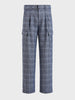 Men's Blue Relaxed Fit Solid Casual Cargo