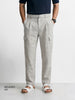 Men's Grey Relaxed Fit Solid Casual Cargo