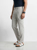 Men's Grey Relaxed Fit Solid Casual Cargo