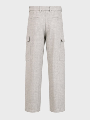 Men's Grey Relaxed Fit Solid Casual Cargo