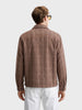 Men's Brown Relaxed Fit Embroidered Casual Jacket