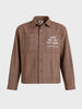 Men's Brown Relaxed Fit Embroidered Casual Jacket
