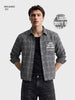 Men's Black Relaxed Fit Embroidered Casual Jacket