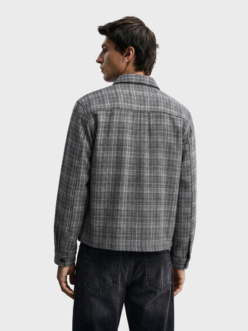 Men's Black Relaxed Fit Embroidered Casual Jacket