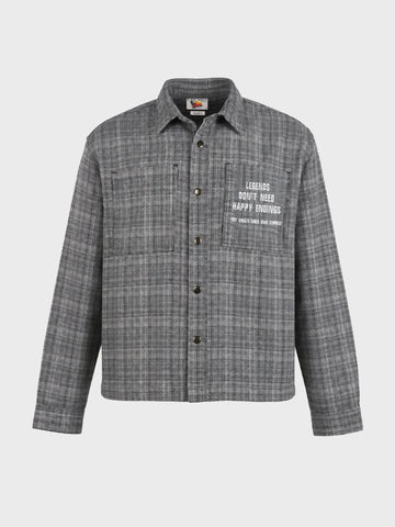Men's Black Relaxed Fit Embroidered Casual Jacket