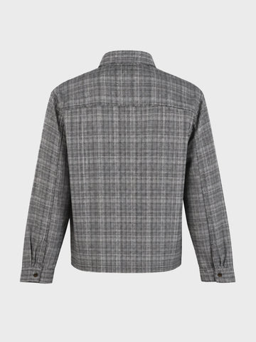 Men's Black Relaxed Fit Embroidered Casual Jacket