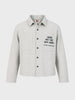 Men's Cream Relaxed Fit Embroidered Casual Jacket