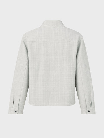Men's Cream Relaxed Fit Embroidered Casual Jacket