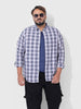 Men's White Regular Fit Checked Casual Shirt
