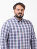 Men's White Regular Fit Checked Casual Shirt