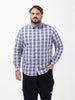 Men's White Regular Fit Checked Casual Shirt