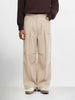 Men's Beige Loose Fit Solid Utility Trousers