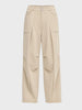 Men's Beige Loose Fit Solid Utility Trousers