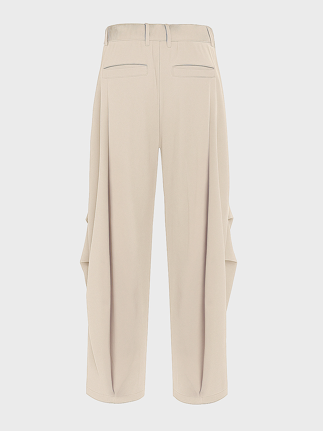 Men's Beige Loose Fit Solid Utility Trousers