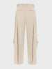 Men's Beige Loose Fit Solid Utility Trousers