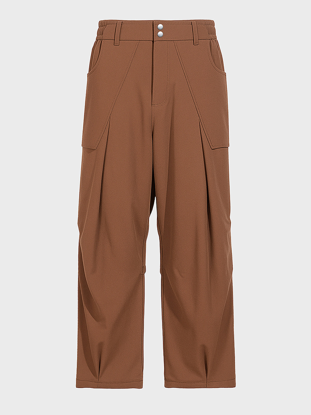 Men's Brown Loose Fit Solid Utility Trousers