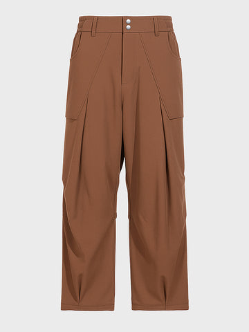 Men's Brown Loose Fit Solid Utility Trousers