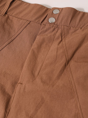 Men's Brown Loose Fit Solid Utility Trousers