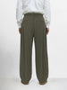 Men's Olive Loose Fit Solid Utility Trousers