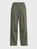 Men's Olive Loose Fit Solid Utility Trousers