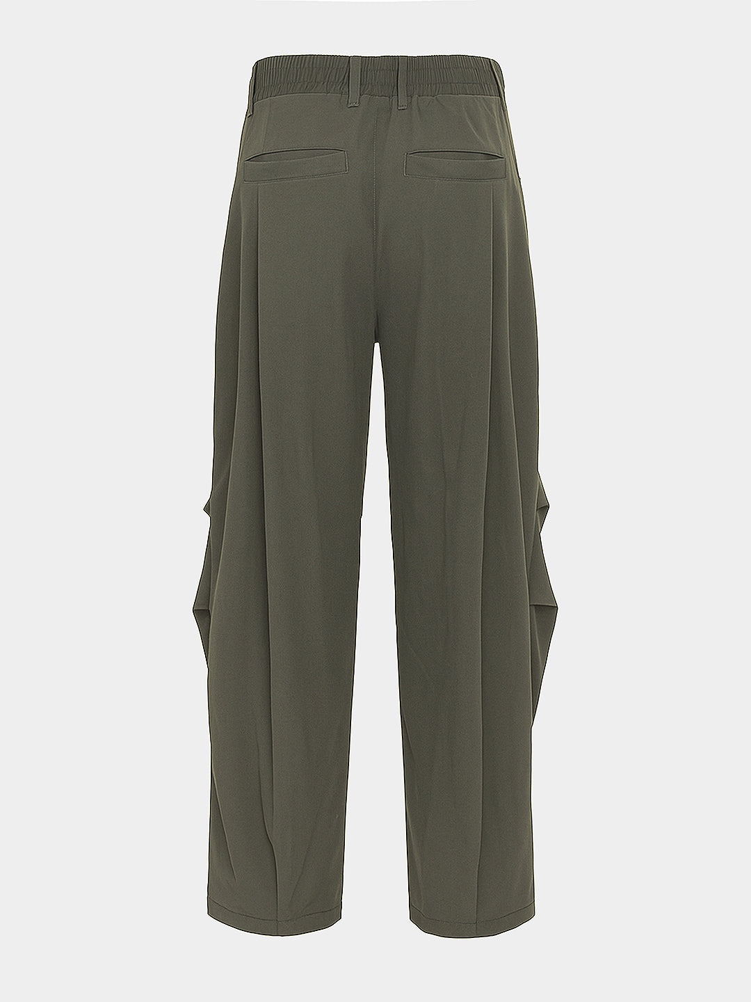 Men's Olive Loose Fit Solid Utility Trousers