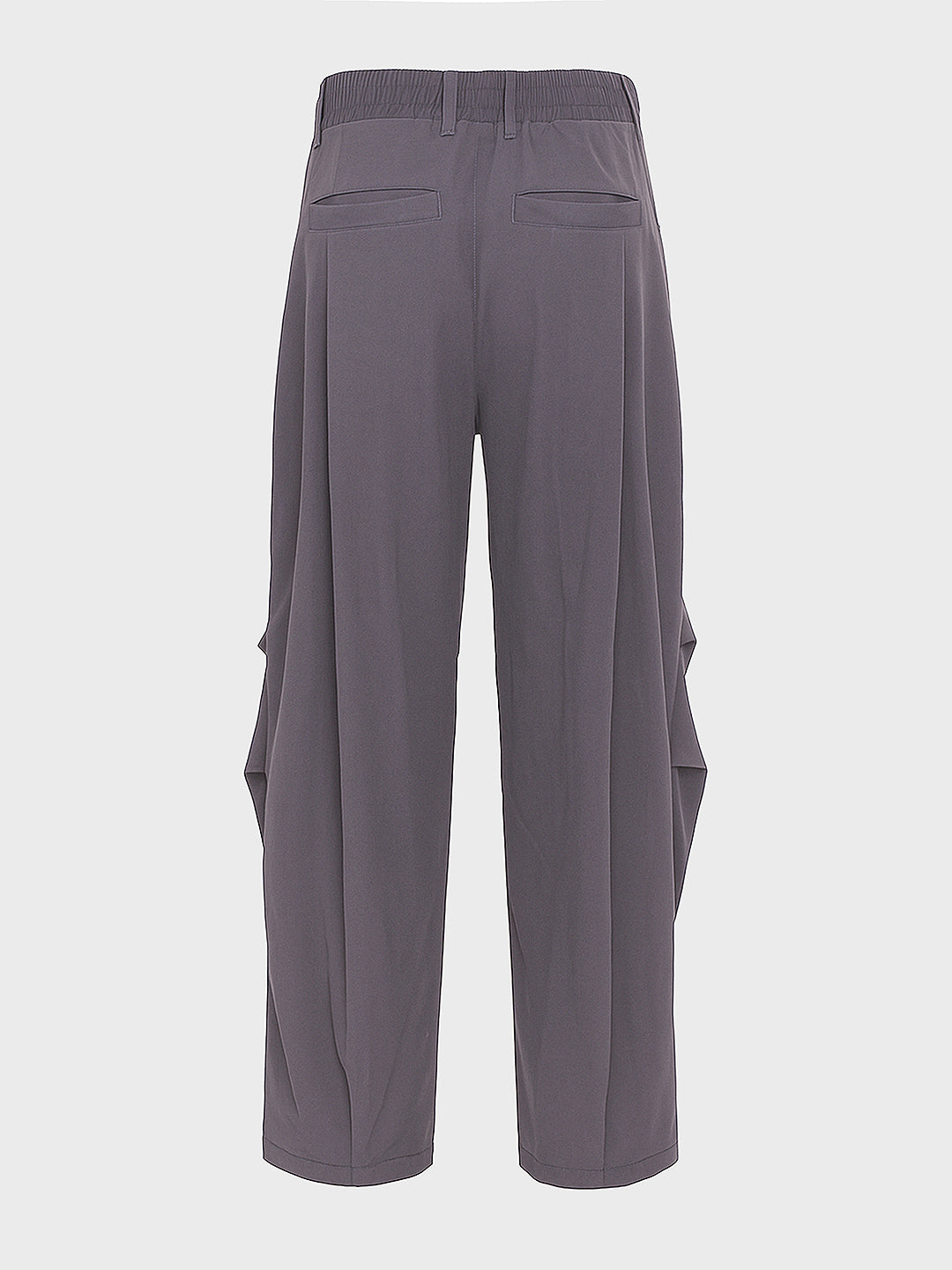 Men's Grey Loose Fit Solid Utility Trousers