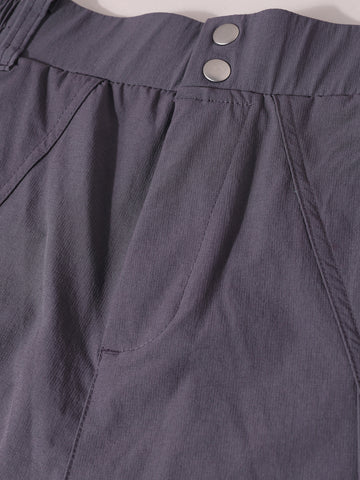 Men's Grey Loose Fit Solid Utility Trousers