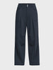 Men's Navy Blue Loose Fit Solid Utility Trousers