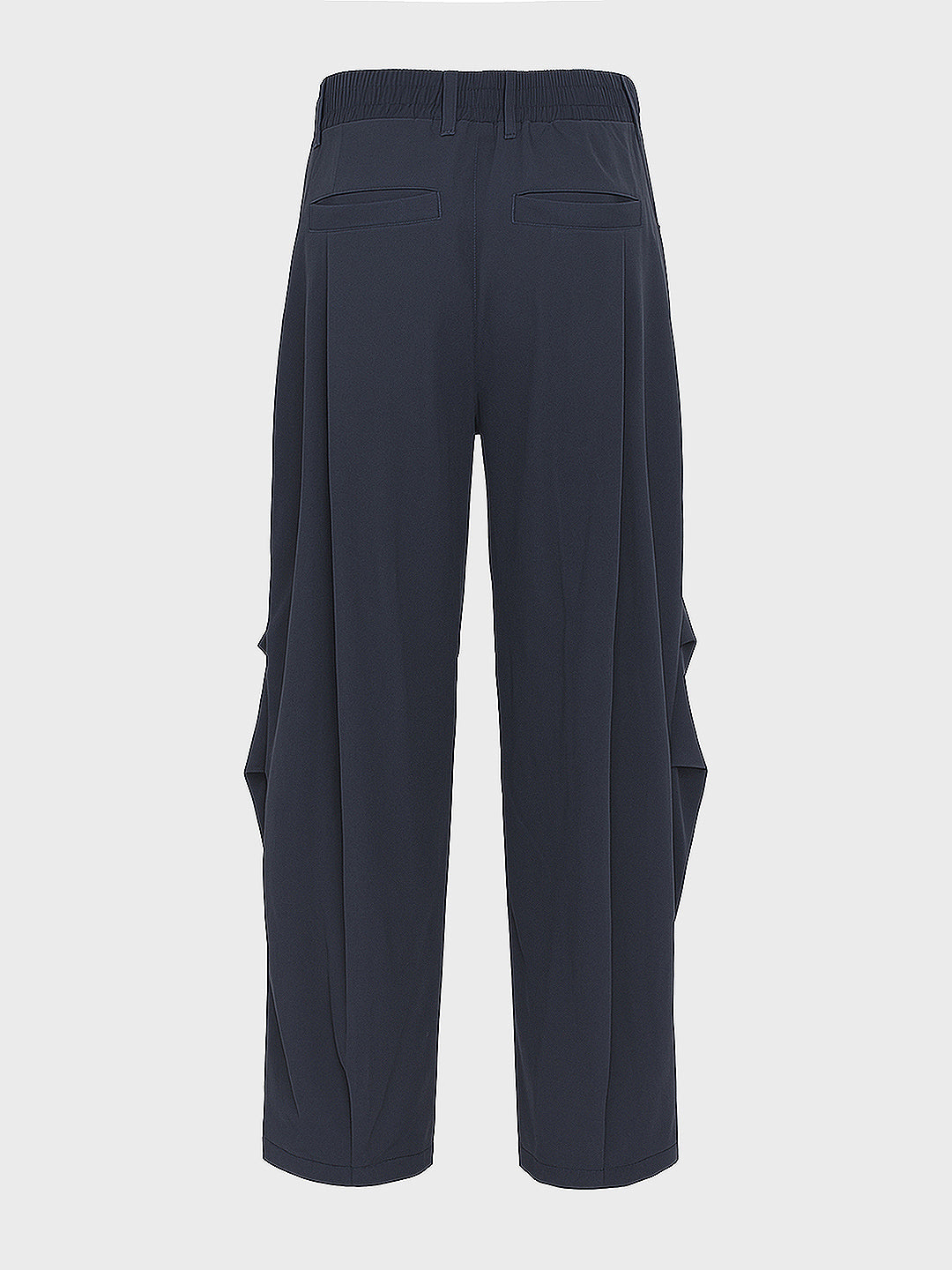 Men's Navy Blue Loose Fit Solid Utility Trousers