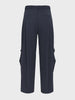 Men's Navy Blue Loose Fit Solid Utility Trousers