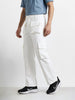 Men's White Loose Fit Solid Utility Cargos