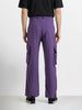 Men's Purple Loose Fit Solid Utility Cargo