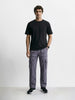 Men's Grey Loose Fit Solid Utility Cargo