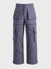 Men's Grey Loose Fit Solid Utility Cargo