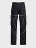 Men's Black Loose Fit Solid Utility Cargo