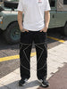 Men's Black Loose Fit Solid Utility Cargo