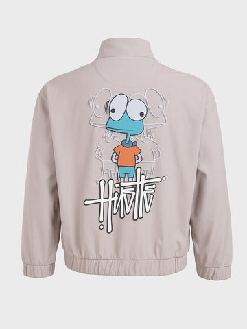 Men's Grey Relaxed Fit Solid Utility Jacket