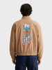 Men's Khaki Relaxed Fit Solid Utility Bomber Jacket