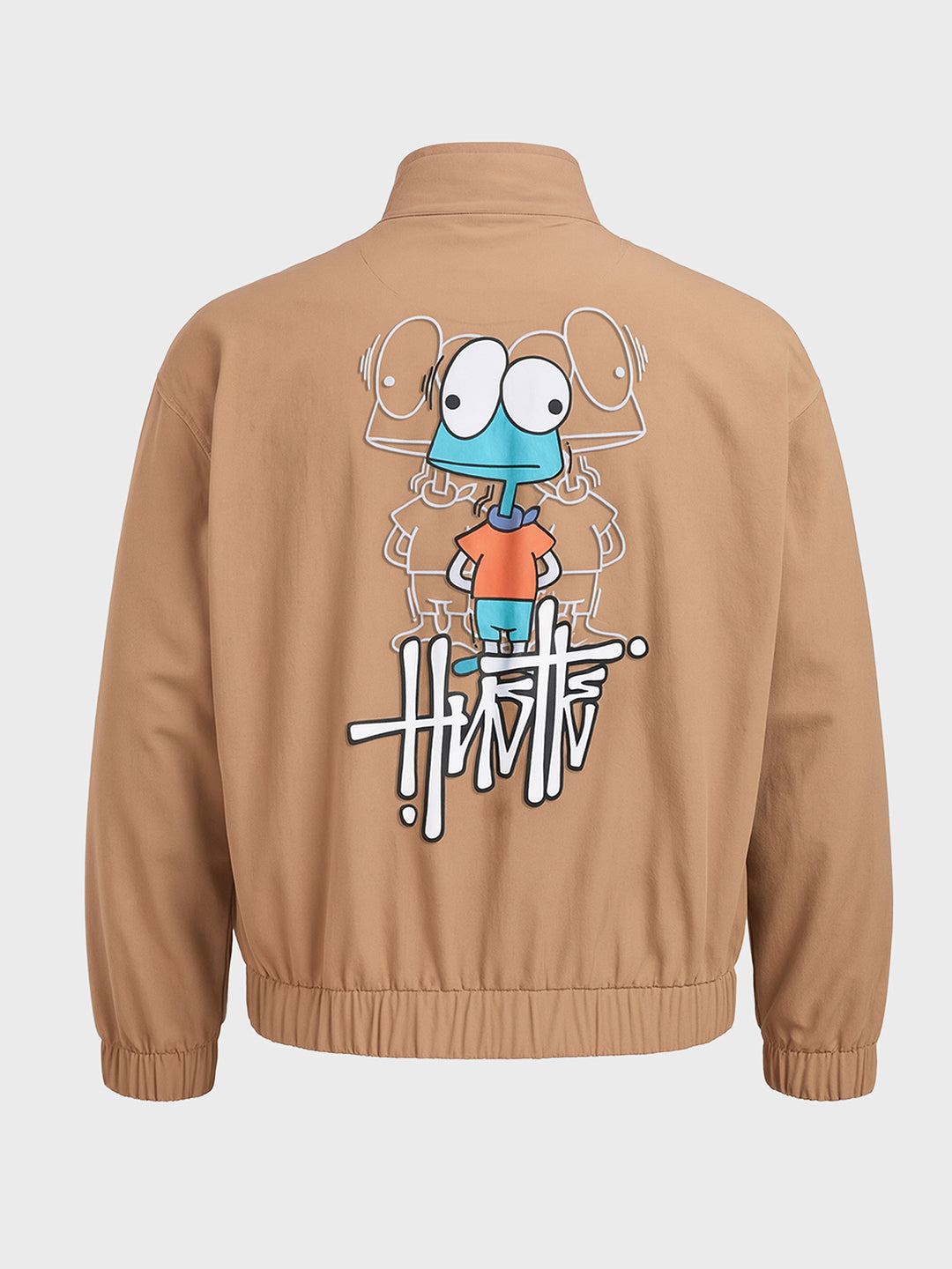 Men's Khaki Relaxed Fit Solid Utility Jacket