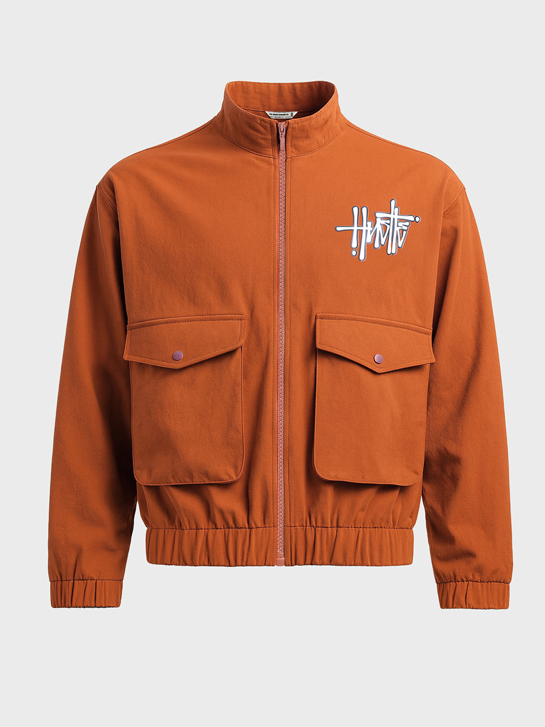 Men's Rust Relaxed Fit Solid Utility Jacket