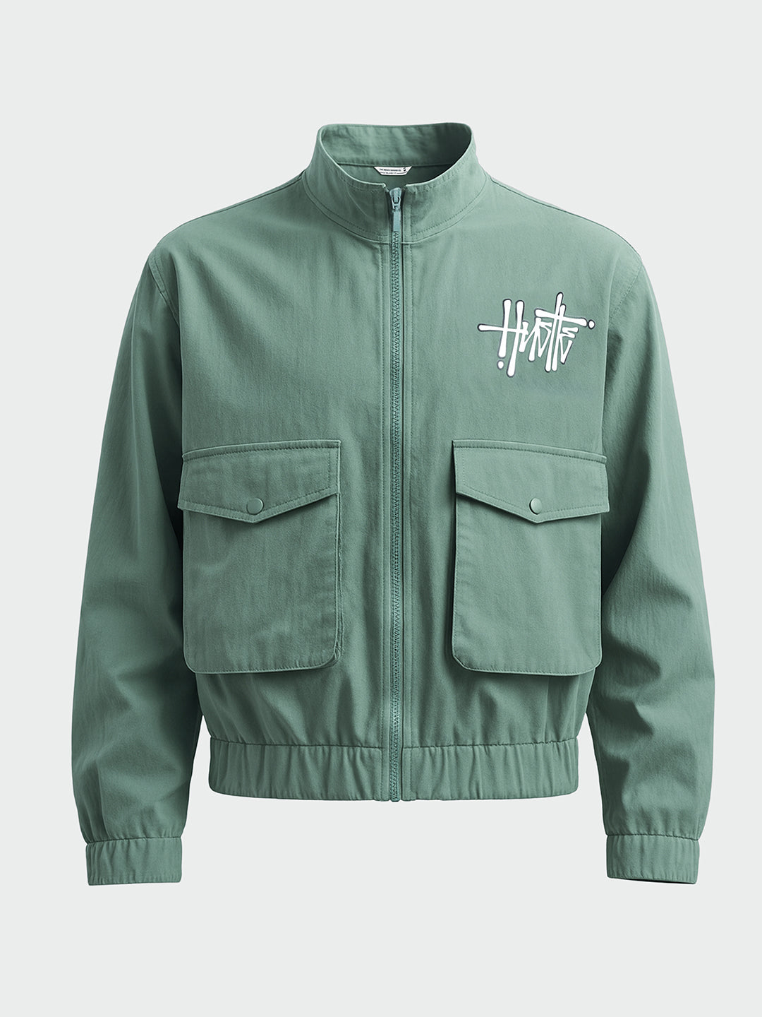 Men's Green Relaxed Fit Solid Utility Jacket