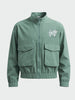 Men's Green Relaxed Fit Solid Utility Jacket