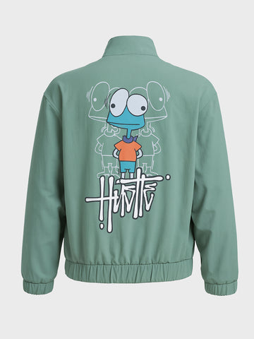 Men's Green Relaxed Fit Solid Utility Jacket