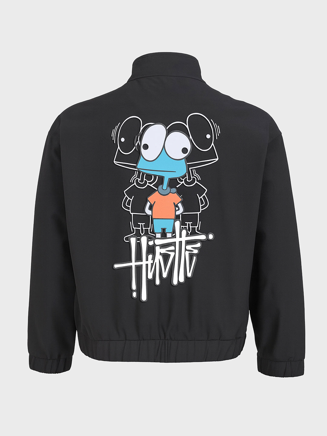 Men's Black Relaxed Fit Solid Utility Jacket