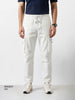 Men's White Baggy Fit Solid Utility Cargo