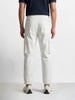 Men's White Baggy Fit Solid Utility Cargo